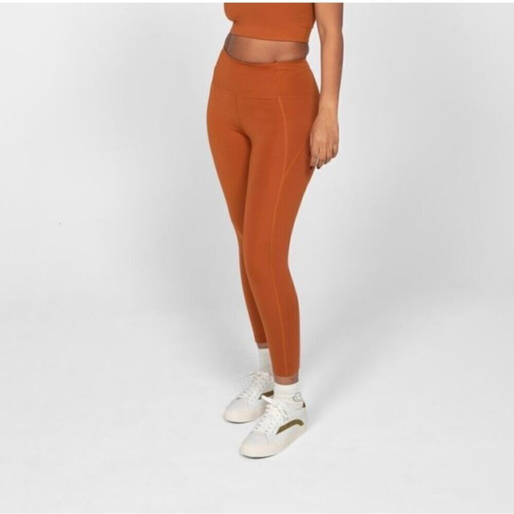 Girlfriend Collective High rise burnt orange leggings